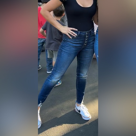 KANCAN TILLEY FRAYED ANKLE HIGH WAISTED SKINNY JEANS - Picture 5 of 5